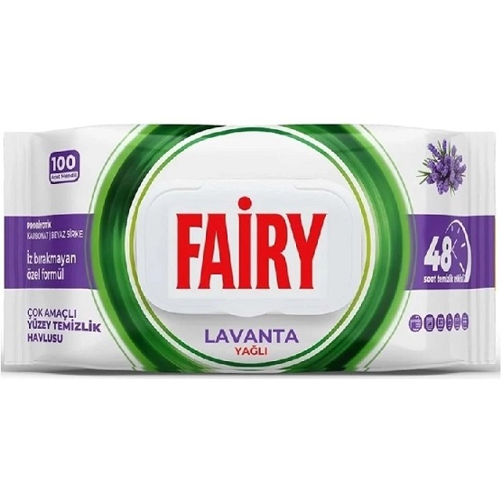 دستمال مرطوب فیری مدل Lavanta بسته 100 عددی